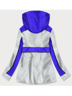 Světle modro-bílá dámská bunda větrovka s kapucí (YR1967)