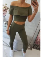 Sada s nařasenou khaki barvou