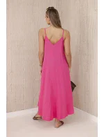 Mušelínové šaty na ramínka růžový