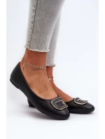 Baleríny S Ozdobou Z Ekokože Černé Enicoria