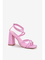 Dámské sandály na podpatku s pásky růžové Ciarilora Dámské sandály na podpatku s pásky růžové Ciarilora