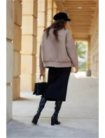 Dámská bunda KUR0027 hnědá - Roco Fashion