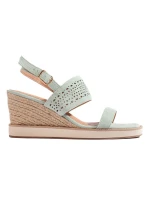 Exkluzívní zelené  sandály dámské na klínku