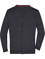 Daiber JN 661 Pánský pletený cardigan s výstřihem do V 02.0661 black Daiber JN 661 Pánský pletený cardigan s výstřihem do V 02.0661 black