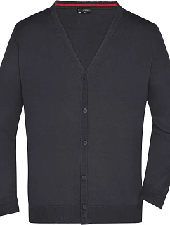 Daiber JN 661 Pánský pletený cardigan s výstřihem do V 02.0661 black