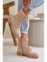 Dámské zateplené boty na zip Beige Mivael Dámské zateplené boty na zip Beige Mivael