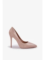 Lakované lodičky se špičatou špičkou Vizana – béžové