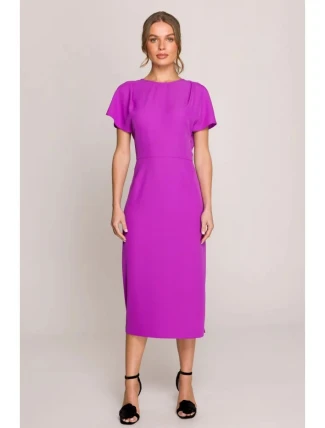 Tužkové šaty S398 levandulové - Stylove