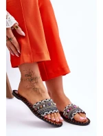 Dámské zdobené pantofle Černá Bellisa