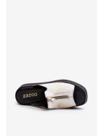 Zazoo 2916 Dámské žabky na masivní platformě se zipem zlaté