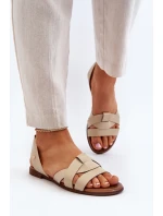Zazoo 40185 Pohodlné kožené klínové sandály hnědé