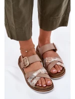 Dámské Sandály S Přezkou Béžové Inblu GS000056