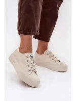 Dámské trampky na platformě LEE ISLA C WOMEN LOW – béžové