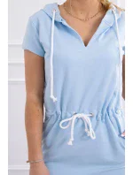 Šaty s kapucí modré