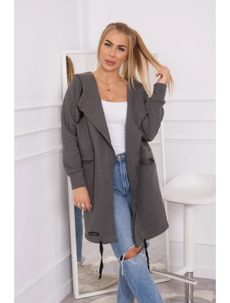 Zateplená bunda s kapucí v grafitové barvě Zateplená bunda s kapucí v grafitové barvě