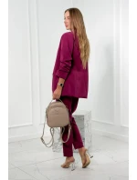 Elegantní souprava saka a kalhot švestka