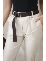 Voskované kalhoty s páskem béžový Voskované kalhoty s páskem béžový