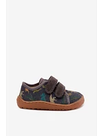 Dětské barefoot pantofle Dinozaury Froddo Canvas G1700440-31 šedé Dětské barefoot pantofle Dinozaury Froddo Canvas G1700440-31 šedé