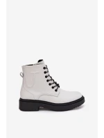 Zateplené dámské kotníkové boty z přírodní kůže Sergio Leone BT25248-S bílé