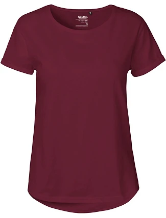 Neutral O 80012 Dámské bio tričko s ohrnutými rukávy 77.8012 bordeaux Neutral O 80012 Dámské bio tričko s ohrnutými rukávy 77.8012 bordeaux