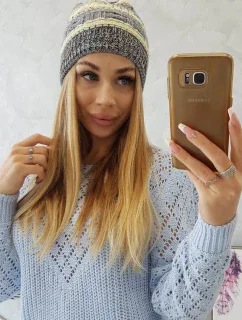 Čepice s fleecem Patrycja K254 žlutá+černá