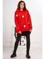 Zateplená mikina s jahodovým motivem červený