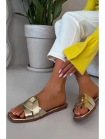 Dámské ploché pantofle s zlatými pásky Marissae