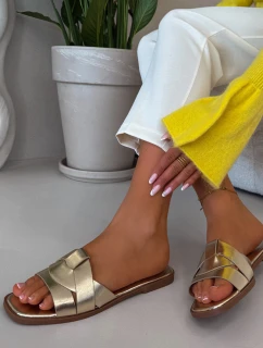 Dámské ploché pantofle s zlatými pásky Marissae