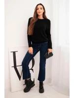 Svetr dámský z baby alpaky s dlouhým rukávem černý