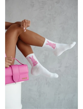 Dámské Ponožky Králíček S Ocasem Bílé