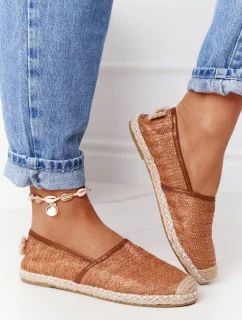 Espadrilky Na Slaměné Podrážce Lu Boo Hnědé