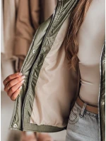 Dámská přechodná prošívaná bunda s kapucí NIVESSO zelená FashionStreet TY4857