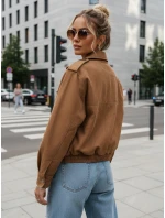 Dámská semišová velbloudí bunda typu bomber FashionStreet TY5572