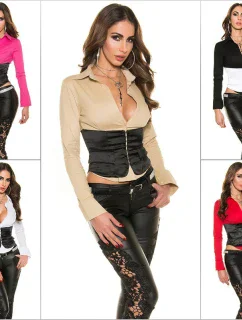 Sexy halenka 2v1 s korsáží WOW - Koucla