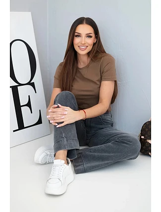 Dámské jeansové kalhoty CZP8170 grafitové - Kesi Dámské jeansové kalhoty CZP8170 grafitové - Kesi