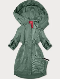 Světle zelená dámská bunda s ohrnutými rukávy LHD (LHD-24591)