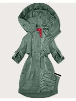 Světle zelená dámská bunda s ohrnutými rukávy LHD (LHD-24591)