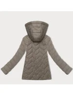 Lehká dámská béžová prošívaná bunda s kapucí J Style (16M9232-62)