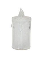 DEKORATIVNÍ SVÍČKA 3 KS TRANSPARENTNÍ TEPLÁ BÍLÁ 1 LED