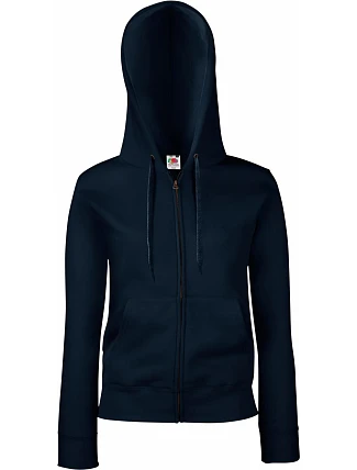 Fruit of the Loom Premium Lady-Fit Hooded Jacket Dámská mikina s kapucí 16.2118 deep navy Fruit of the Loom Premium Lady-Fit Hooded Jacket Dámská mikina s kapucí 16.2118 deep navy