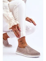 Semišové nazouvací boty Béžovo-zlatá Inez Semišové nazouvací boty Béžovo-zlatá Inez