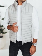 Pánská prošívaná vesta světle šedá FashionStreet TX5080
