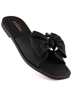 Dámské ploché žabky s mašlí černé eVento 5479