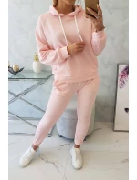 Tepláková souprava s kapucí pudrově růžová Tepláková souprava s kapucí pudrově růžová