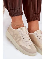 Nízké Sportovní Boty Dámské Z Eko Kůže Zlatobéžové Iladira