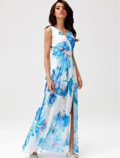 Denní šaty SUK0477 modro-bílé - Roco Fashion