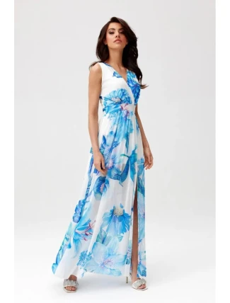 Denní šaty SUK0477 modro-bílé - Roco Fashion Denní šaty SUK0477 modro-bílé - Roco Fashion