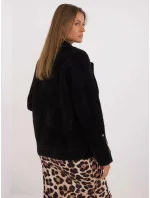 Černá krátká vlněná bunda typa alpaka (250)