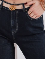 Dámské džínové kalhoty mom fit STRAIGHTY tmavě modré FashionStreet UY2390 Dámské džínové kalhoty mom fit STRAIGHTY tmavě modré FashionStreet UY2390