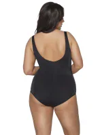Dámské jednodílné plavky 48 black plus - AVA